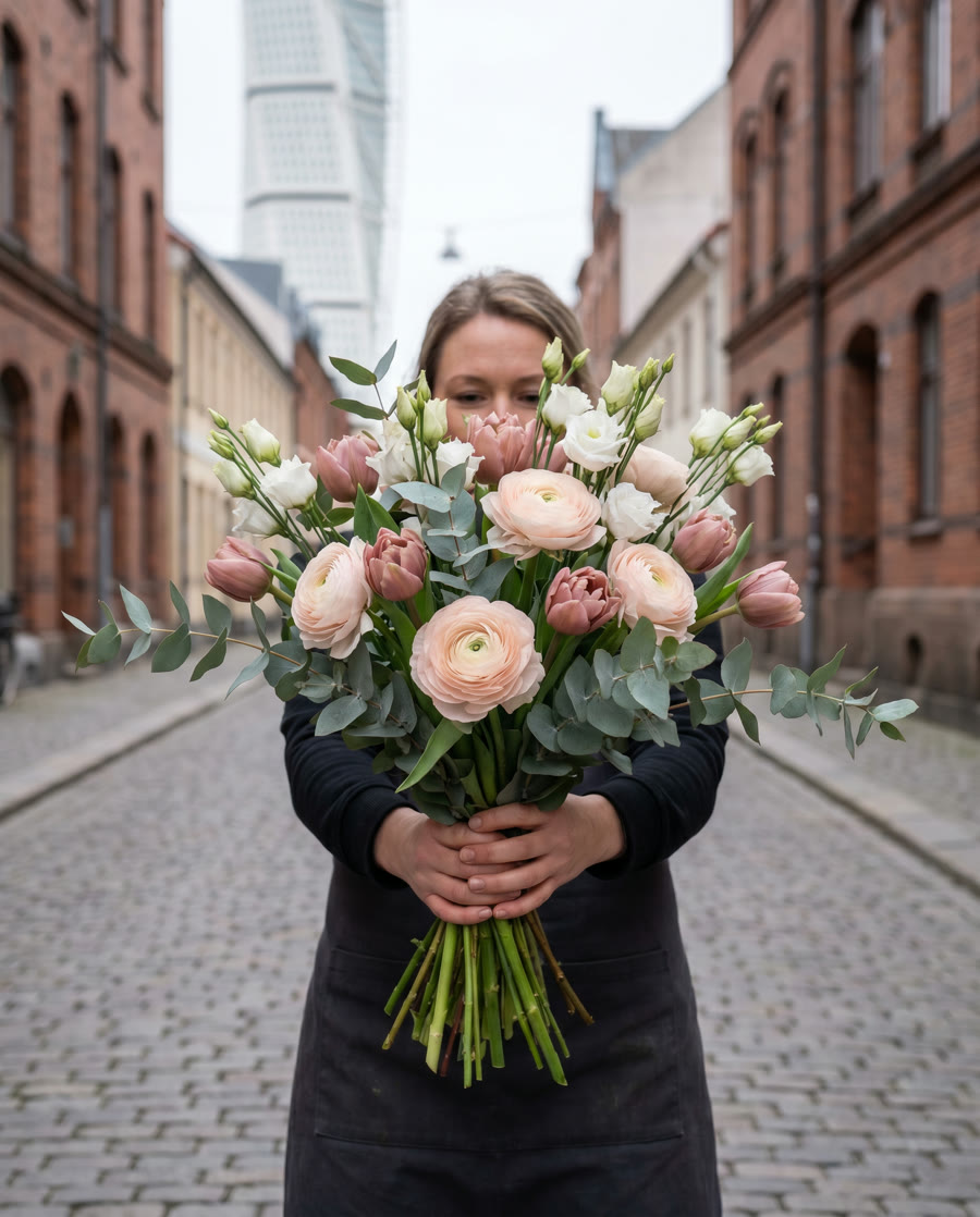 Blomsterbud Malmö — lokal florist levererar färska buketter i Malmö