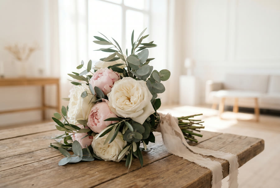 Brudbukett och bröllopsblommor — lokal bröllopsflorist i Göteborg