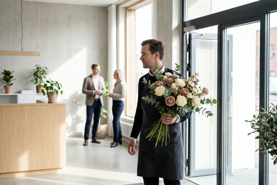 Företagsblommor i Göteborg — florist levererar till kontor och reception i Vasastan