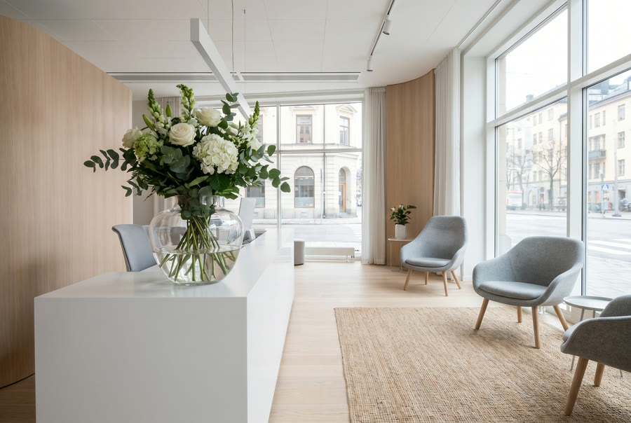 Företagsblommor i Uppsala — reception och kontorsblommor för företag