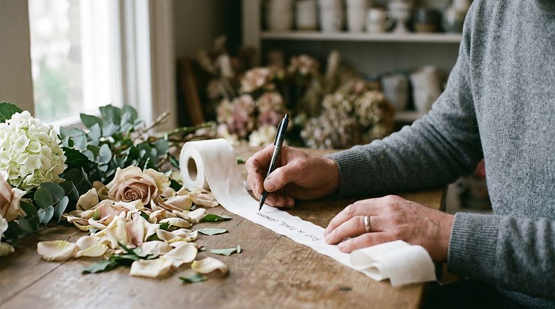 Hälsningstext på blomband — personlig text vid begravningsblommor